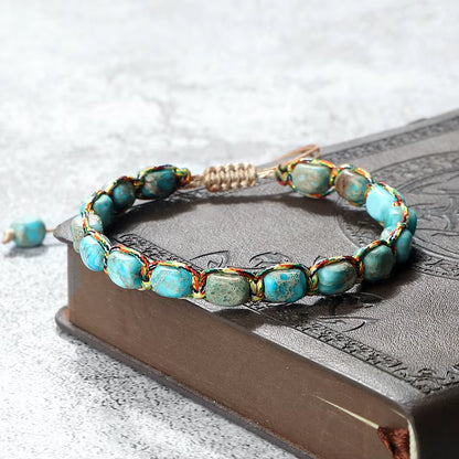 Fair Trade Handcrafted Imperial Stone Bracelet | Boho Adjustable Intention Bangle