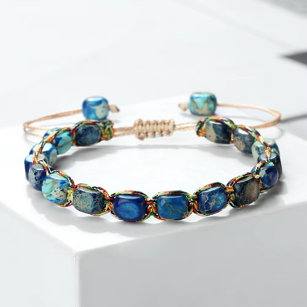 Fair Trade Handcrafted Imperial Stone Bracelet | Boho Adjustable Intention Bangle