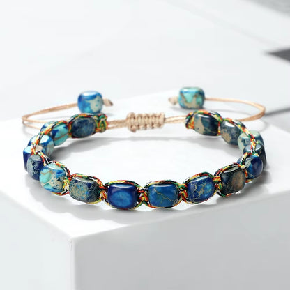 Fair Trade Handcrafted Imperial Stone Bracelet | Boho Adjustable Intention Bangle