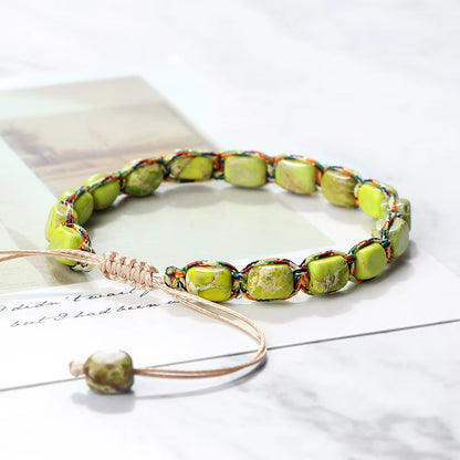 Fair Trade Handcrafted Imperial Stone Bracelet | Boho Adjustable Intention Bangle
