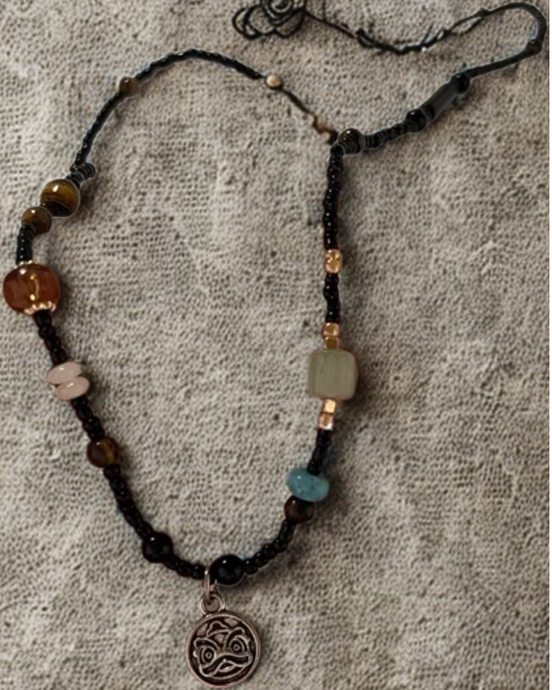 Artisan 'Ping An Lock' Bone Chain Necklace | Protection Amulet with New Chinese Retro Design